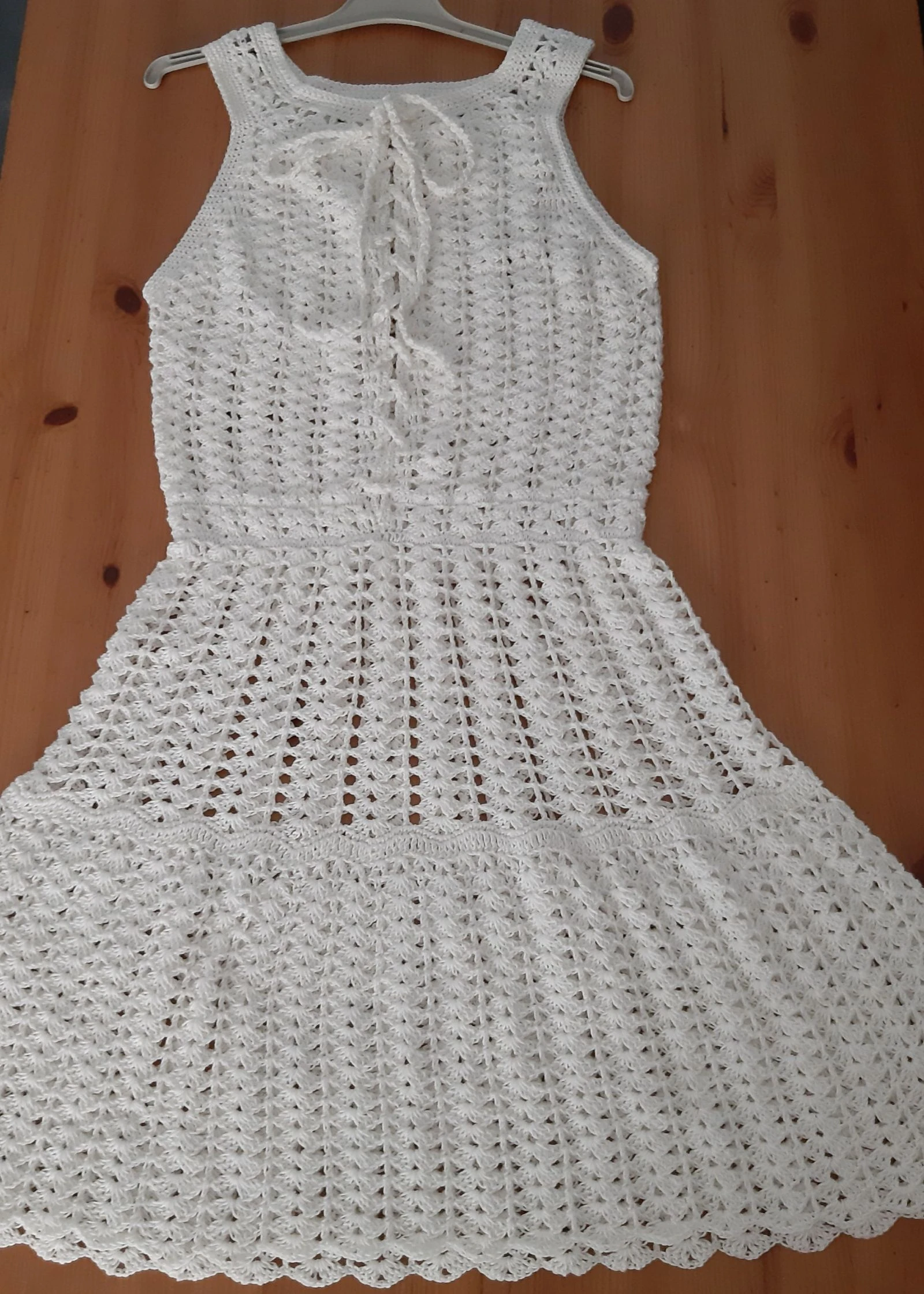 Vestido de verano blanco hecho a mano con ganchillo T.40/42 – photo 2